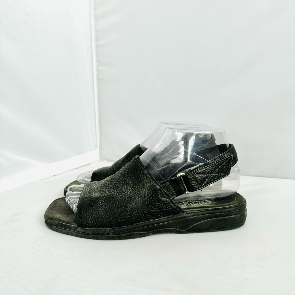 Azaleia Black Leather Women's Sandals with Heel Strap Women’s Size 6.5